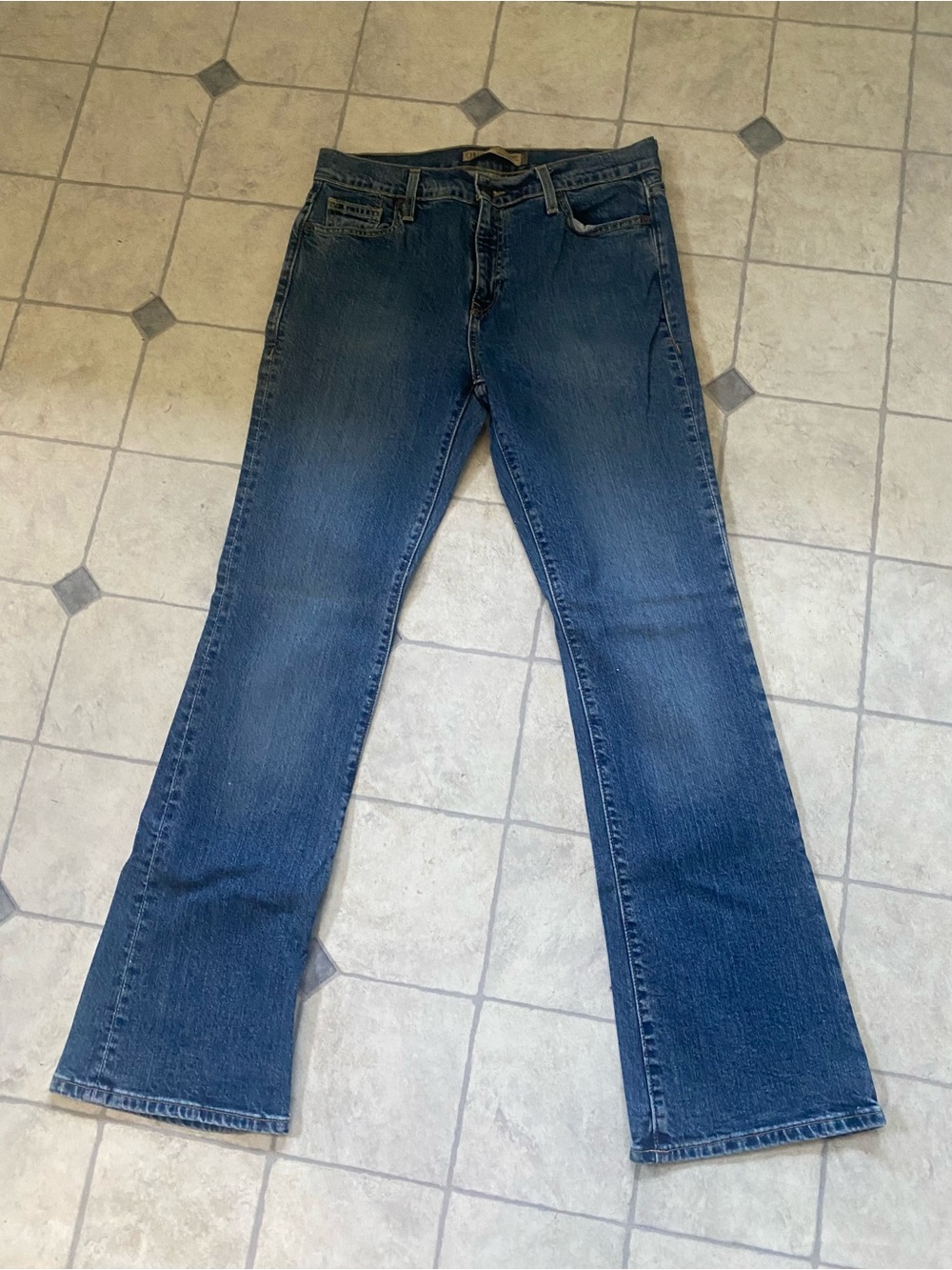 Y2K Just Below Waist Classic Women's Blue Bootcut Jeans